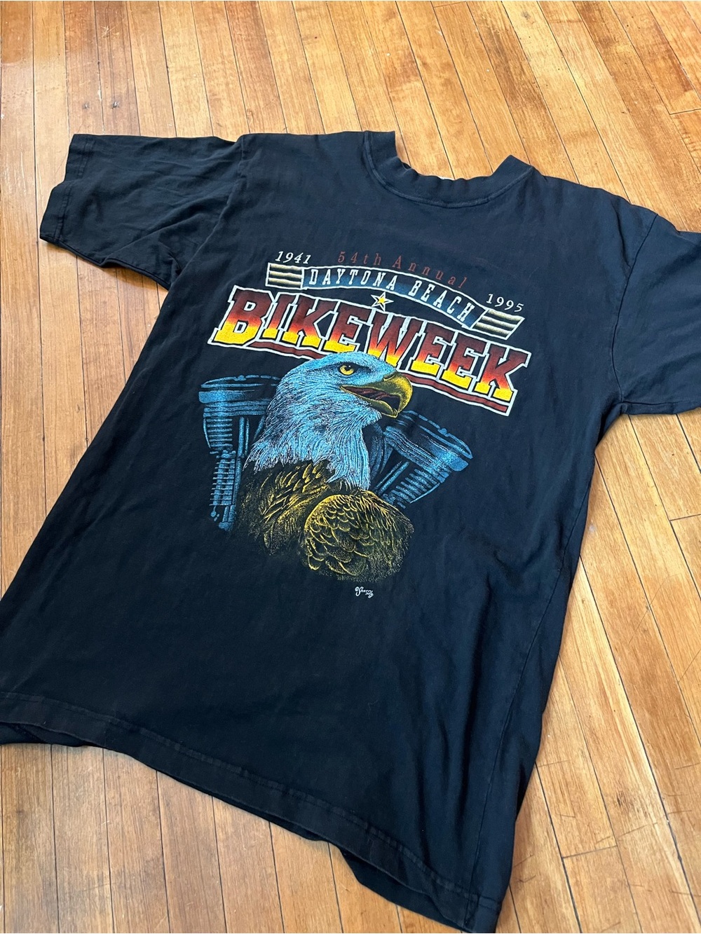Vintage 90s Daytona Beach Bike Week 1995 T-Shirt XL Eagle